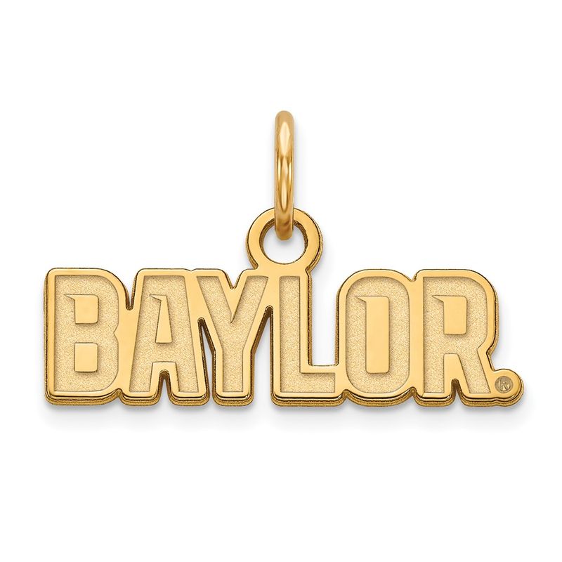 10k Yellow Gold Baylor U Xs (Tiny) Script Logo Charm Or Pendant